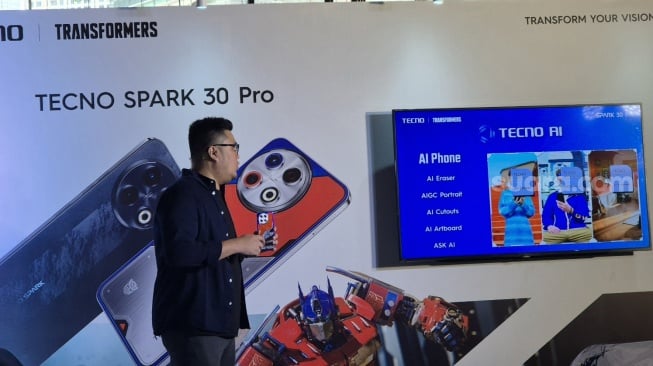 Tecno Spark 30 Pro diluncurkan, Jakarta, Selasa (21/1/2025). [Suara.com/Dythia]