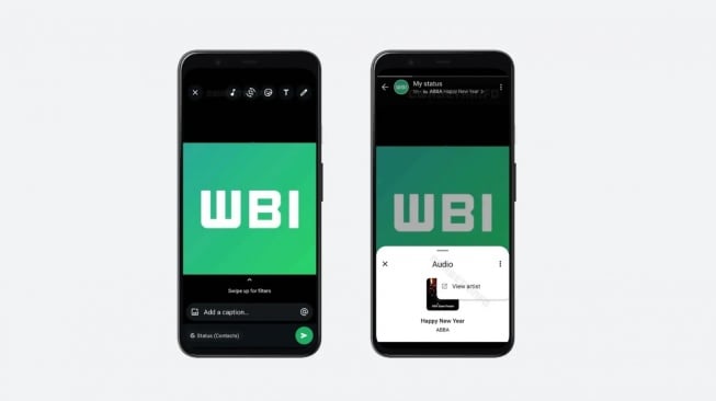 Musik di status WhatsApp. [WABetaInfo]