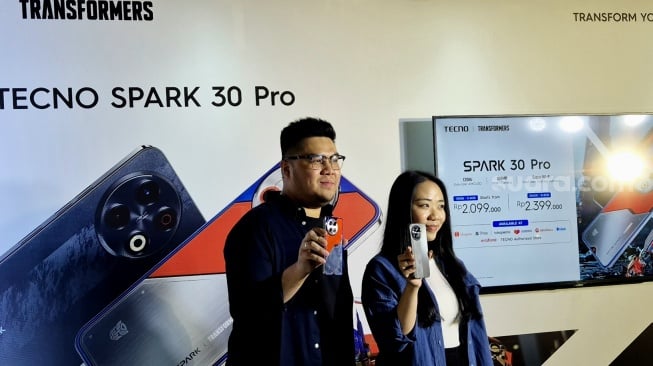 Tecno Spark 30 Pro diluncurkan, Jakarta, Selasa (21/1/2025). [Suara.com/Dythia]