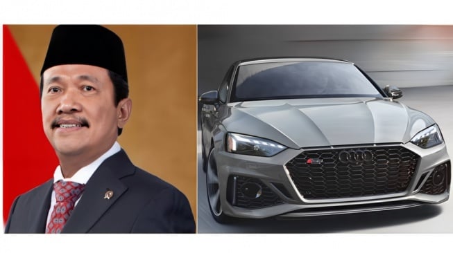 Menteri KKP Sakti Wahyu Trenggono dengan koleksi mobilnya (KKP, Audi)