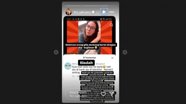 Nikita Mirzani sebut Fitri Salhuteru sudah diblacklist bank (Instagram/@fitri_salhuteru)