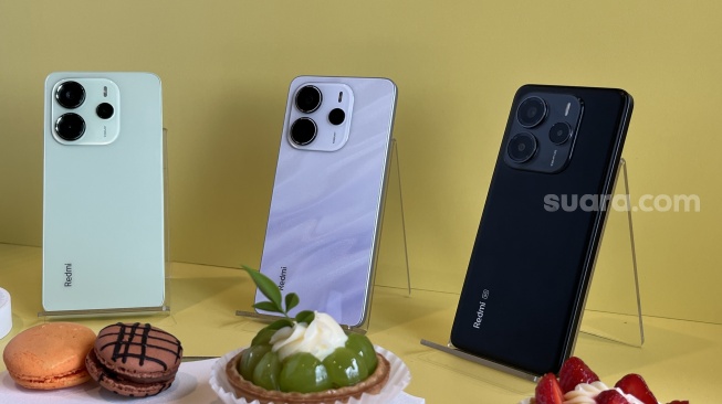 Redmi Note 14 4G yang resmi diluncurkan Xiaomi ke Indonesia pada Jumat (24/1/2025). [Suara.com/Dicky Prastya]