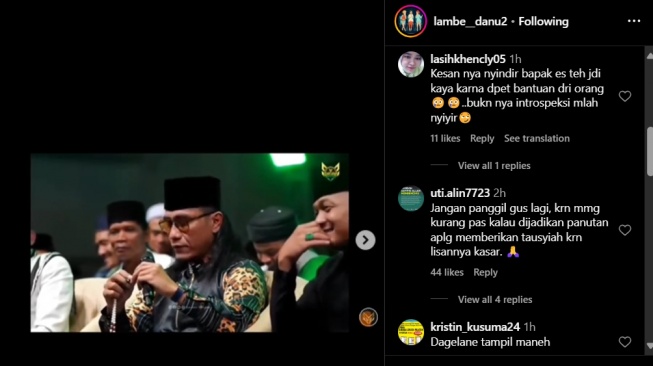 Gus Miftah kembali aktif berdakwah (Instagram/@lambe__danu2)