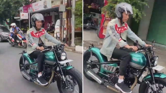 Jokowi Ikut Touring bareng Legend Riders, Tulisan 'RI 1' di Sepeda Motor Jadi Sorotan