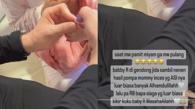 Reino Barack kikir kuku anak. [TikTok/@itsmeluckygirlsa]