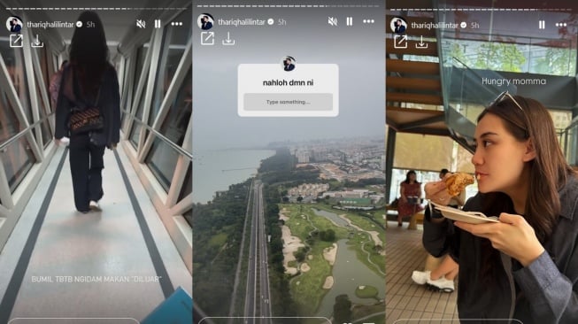 Thariq Halilintar dan Aaliyah Massaid ke Singapura. [Instagram Story/@thariqhalilintar]