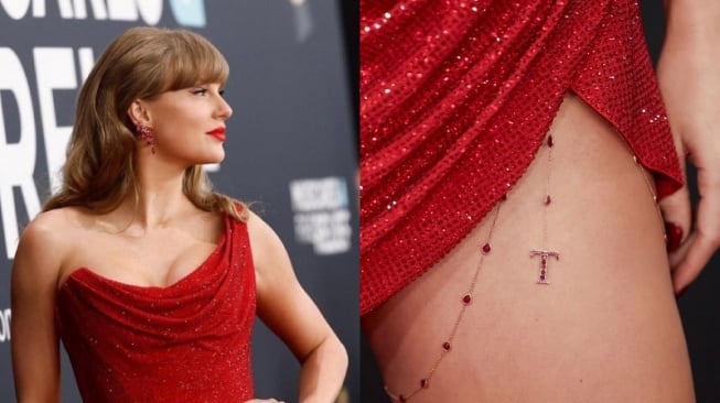 Provokatif, Taylor Swift 'Menyala' dengan Gaun Merah dan Aksesoris Sarat Makna di Grammy Awards 2025