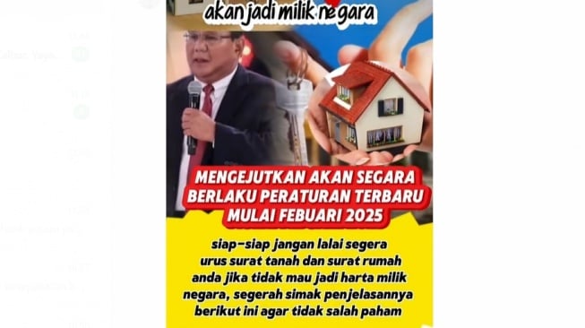 Cek Fakta: Benarkah Semua Surat Tanah dan Rumah Akan Jadi Milik Negara Jika Tidak Diubah ke Elektronik?