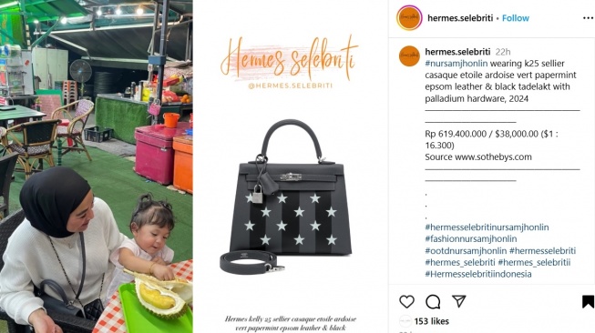 Tas Hermes istri Haji Isam (Instagram/@hermes.selebriti)