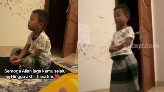 Viral Bocah Tahan Kantuk untuk Salat Tahajud, Orang Tua Banjir Pujian