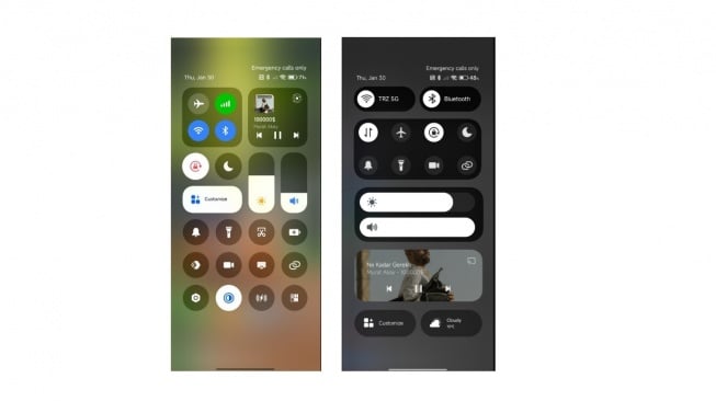Tampilan tema Control Center Xiaomi. [Xiaomitime]