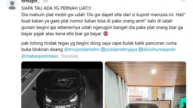 Pemilik Honda Brio kesal dengan tilang elektronik (Instagram)