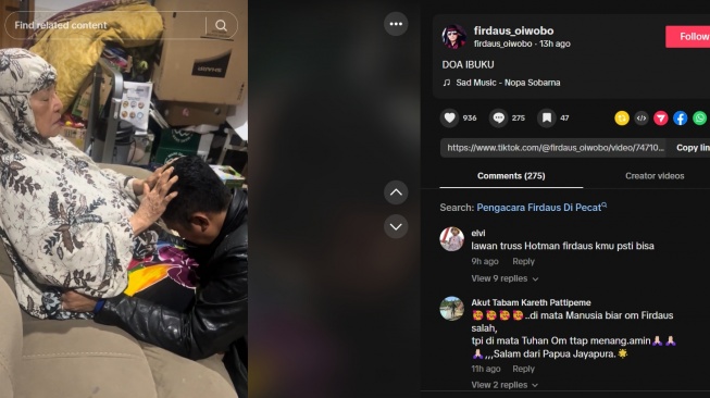 Penampakan rumah Firdaus Oiwobo disorot saat sungkem pada ibu (TikTok/@firdaus_oiwobo)