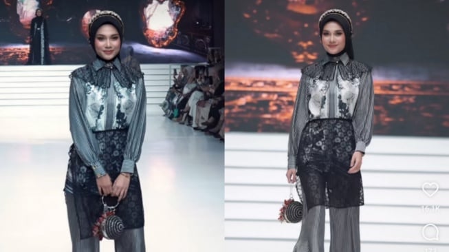 Tampil Elegan di Fashion Show Zaskia Sungkar, Lagi-Lagi Gaya Berjalan Ala Model Azizah Salsha Tuai Sorotan