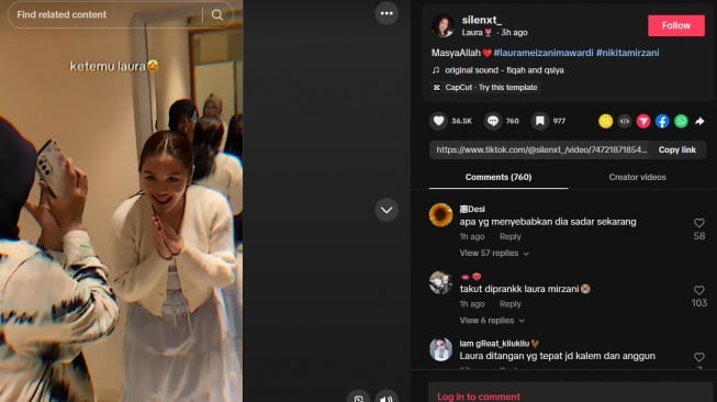 Adab Laura Meizani alias Lolly ketika bertemu dengan masyarakat (TikTok/@silenxt)