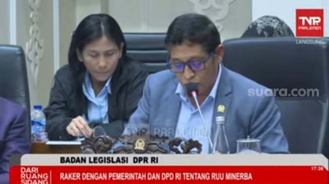 Ketua Baleg DPR RI Bob Hasan. (Tangkapan layar/Bagaskara)