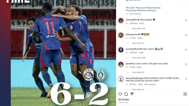 Aremania Tidur Nyenyak Malam Ini! Drama 8 Gol Comeback Spektakuler Arema FC Bantai PSS Sleman 6-2