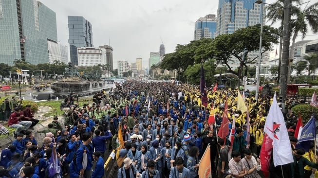 Potret demo Indonesia Gelap (X/@jackjackparrr)