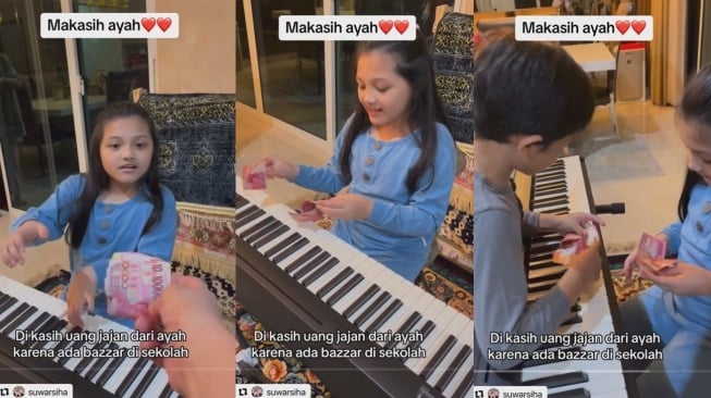 Uang jajan Arsy Hermansyah dan Arsya Hermansyah. [TikTok/@azzahra.makcina]