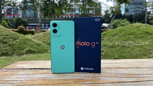 Motorola Moto G45. [Suara.com/Dicky Prastya]