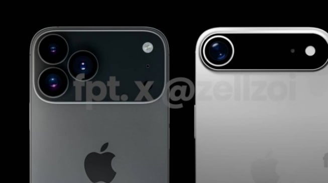 Desain iPhone 17 Pro dan iPhone 17 Air. (GSM Arena)