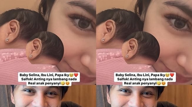 Anting Baby Selina, anak Mahalini dan Rizky Febian. (TikTok/heymilkteaaa)