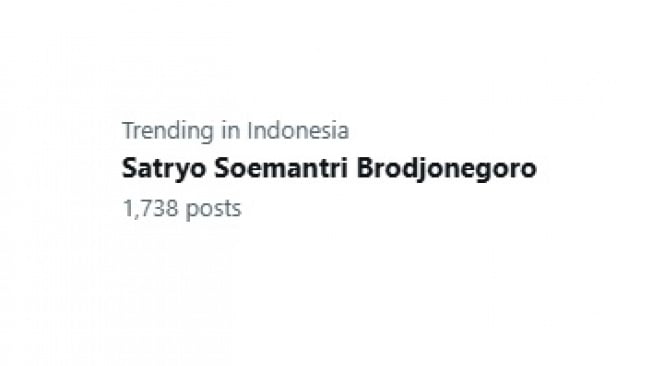 Satryo Soemantri Brodjonegoro masuk Trending Topik X. [X]