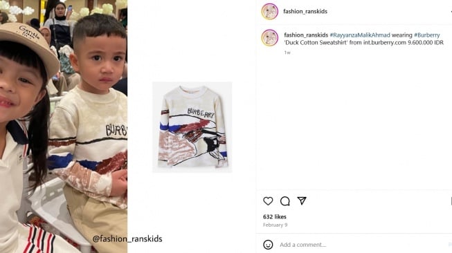 Koleksi baju hangat Rayyanza (Instagram/@fashion_ranskids)