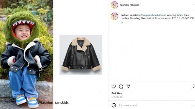 Koleksi baju hangat Rayyanza (Instagram/@fashion_ranskids)