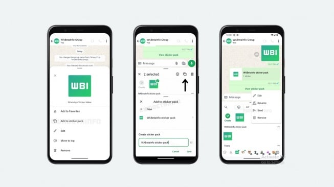 Fitur buat dan bagikan paket stiker WhatsApp. [WABetaInfo]