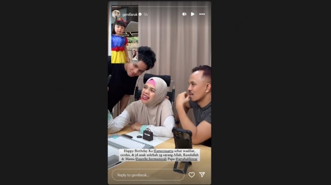 Geni Faruk kirim ucapan ulang tahun untuk Ameena secara virtual (Instagram/@genifaruk)