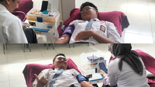 Demi Aksi Kemanusiaan, SMA Negeri 1 Purwakarta Gelar Donor Darah