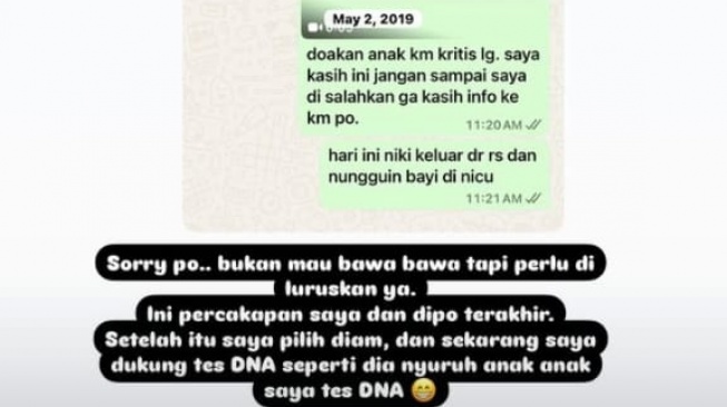 Chat Fitri Salhuteru dan Dipo Latief (Instagram/@fitri_salhuteru)