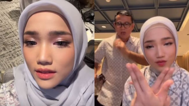 Gaya Fuji jadi model busana muslim. [Instagram/@fuji_an]