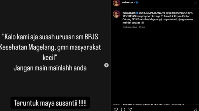 Postingan Nafa Urbach. [Instagram]