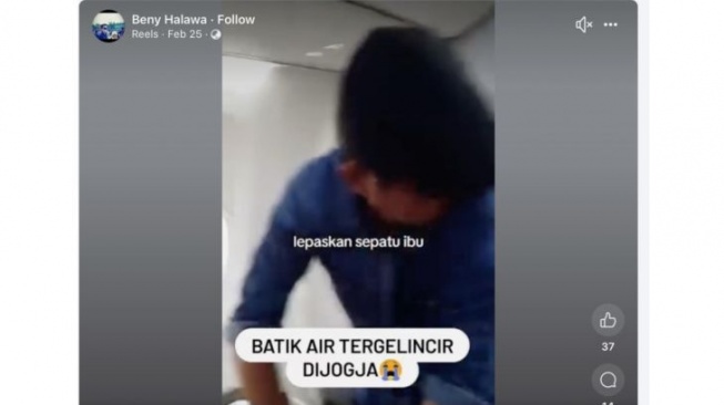 CEK FAKTA: Video Pesawat Batik Air Tergelincir di Yogyakarta pada 2025