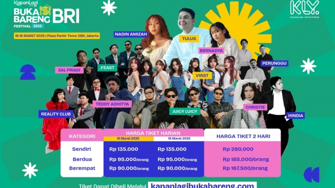 Tulus dan Bernadya Akan Memeriahkan KapanLagi Buka Bareng BRI Festival 2025, Amankan Tiketnya Sekarang!