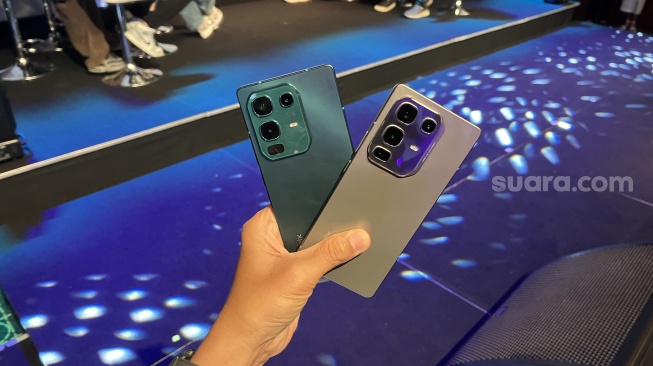 Infinix Note 50 dan Infinix Note 50 Pro yang resmi diluncurkan ke Indonesia pada Senin (3/3/2025). [Suara.com/Dicky Prastya]
