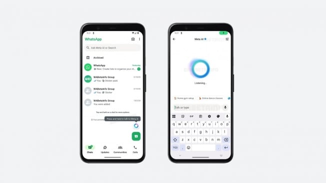 Fitur ngobrol dengan Meta AI. [WABetaInfo]