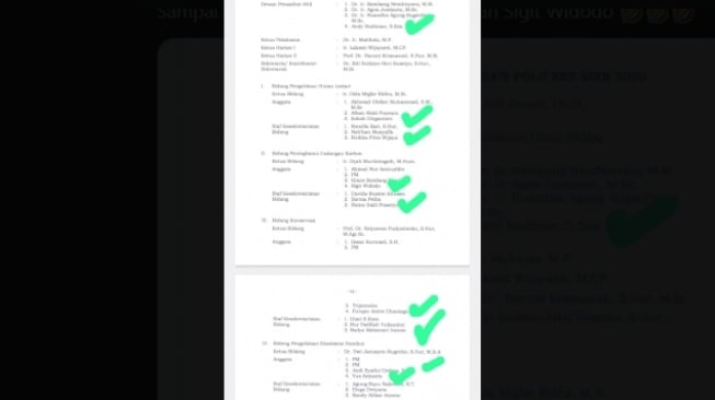 Hasil tangkapan layar yang menampilkan sederet kader PSI masuk struktur organisasi Operation Management Office (OMO) Indonesia Forestry and Other Land Use (FOLU) Net Sink 2030. (tangkapan layar/X)