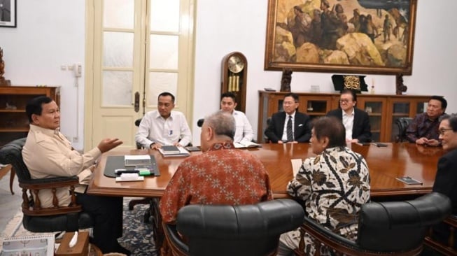 Pertemuan antara Presiden Prabowo Subianto dengan para konglomerat di Istana Kepresidenan, Jakarta. (Foto: Biro Pers Sekretariat Presiden)