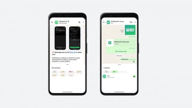 Fitur lembar reaksi WhatsApp. [WABetaInfo]