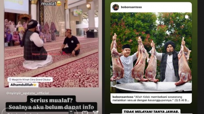 Postingan Bobon Santoso dan istri. [Instagram]