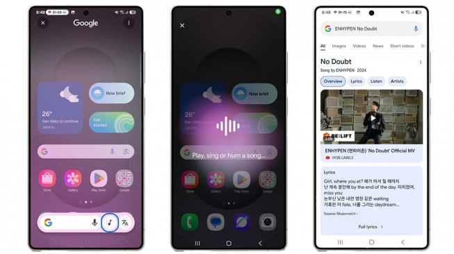 Cari Lagu di Galaxy S25 Series Pakai Circle to Search with Google. [dok Istimewa]