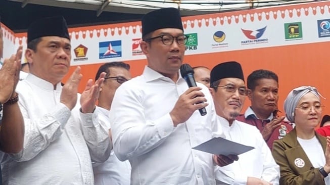 Ridwan Kamil saat menjadi Cagub Nomor Urut 01 Jakarta. [Suara.com/Lilis Varwati]