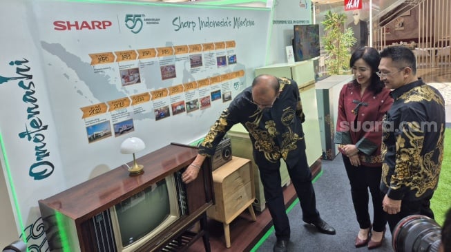 Sharp Indonesia menggelar pameran Omotenashi, Jakarta, Rabu (12/3/2025). [Suara.com/Dythia]