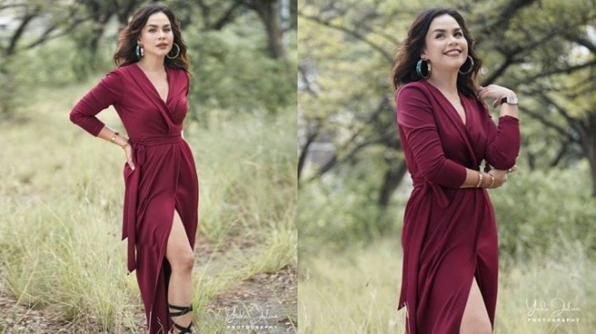 Inspirasi outfit merah maroon untuk perempuan (Instagram)