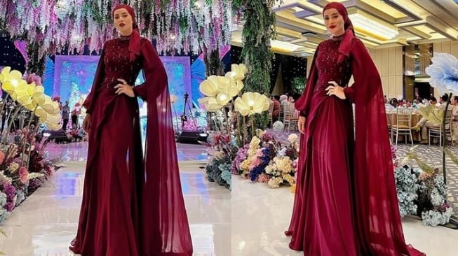 Inspirasi outfit merah maroon untuk perempuan (Instagram)