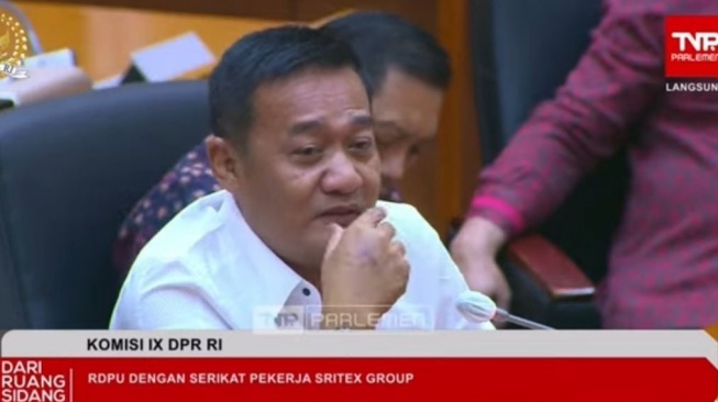 Anggota Komisi IX DPR RI dari Fraksi Gerindra Obon Tabroni. [bidik layar video]