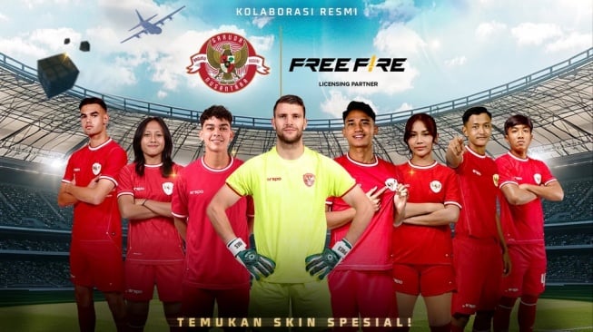 Free Fire merilis skin jersey Timnas Indonesia. [Garena Indonesia]